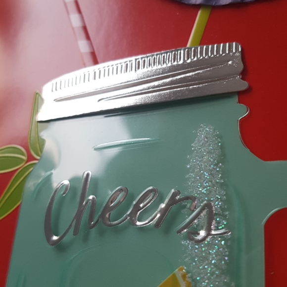 2 pcs C R Gibson Luxury Card Cheers Glass Umbrella (1 Card with Envelope) - Picture 6 of 14